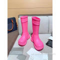 Lady Rubber Knee Boots Platform Rain Boots